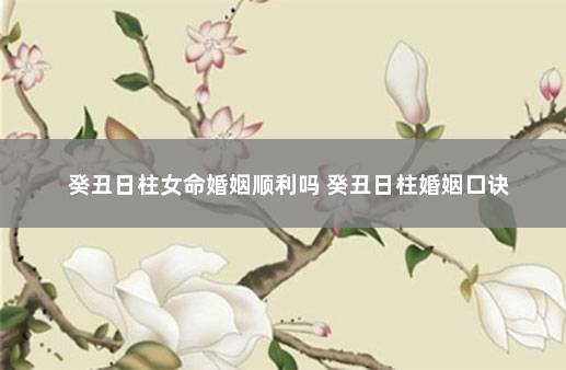 癸丑日柱女命婚姻顺利吗 癸丑日柱婚姻口诀