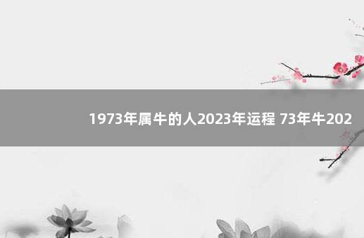 1973年属牛的人2023年运程 73年牛2023年每月运势及运程