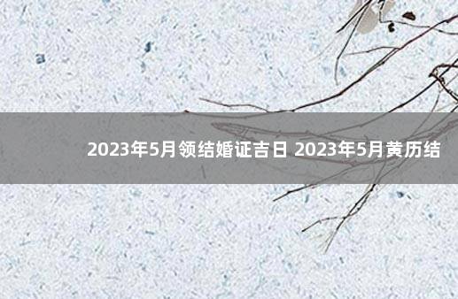 2023年5月领结婚证吉日 2023年5月黄历结婚吉日