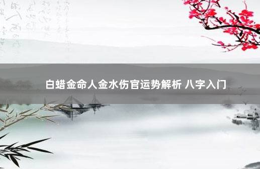 白蜡金命人金水伤官运势解析 八字入门