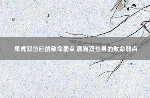 属虎双鱼座的致命弱点 属狗双鱼男的致命弱点