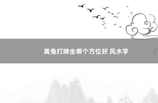 属兔打牌坐哪个方位好 风水学
