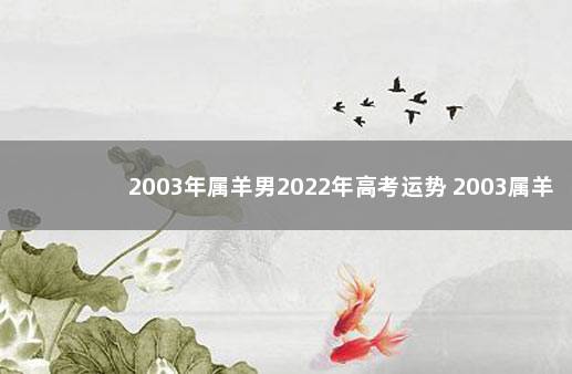 2003年属羊男2022年高考运势 2003属羊2023年高考