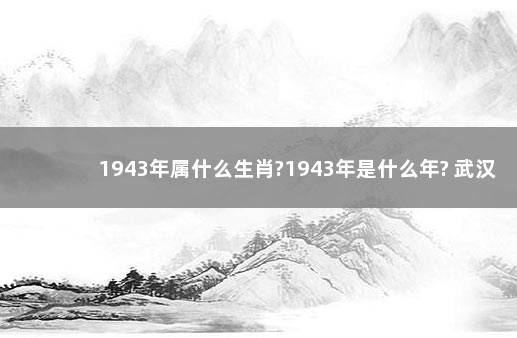1943年属什么生肖?1943年是什么年? 武汉疫情最新情况