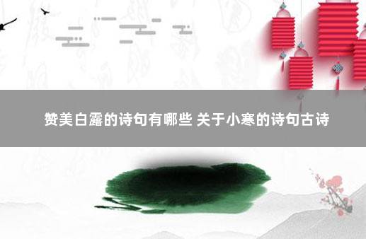 赞美白露的诗句有哪些 关于小寒的诗句古诗