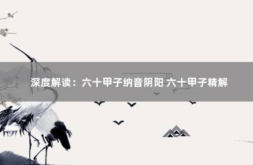 深度解读：六十甲子纳音阴阳 六十甲子精解