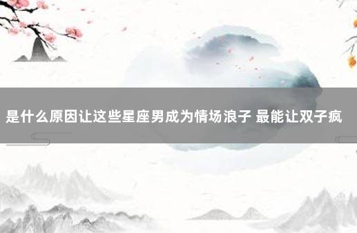 是什么原因让这些星座男成为情场浪子 最能让双子疯狂的星座