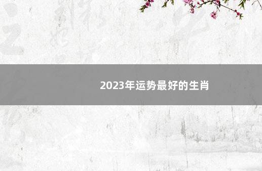 2023年运势最好的生肖