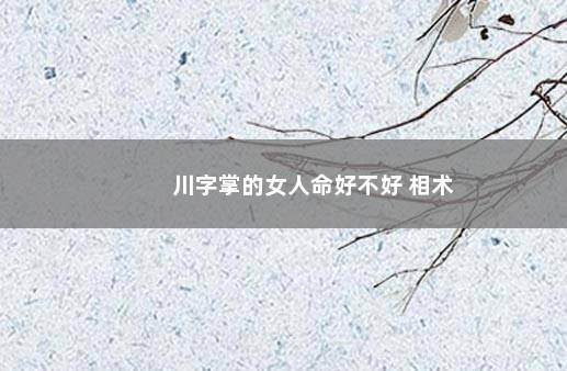 川字掌的女人命好不好 相术