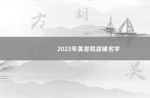 2023年美容院店铺名字