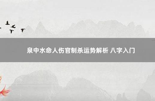 泉中水命人伤官制杀运势解析 八字入门