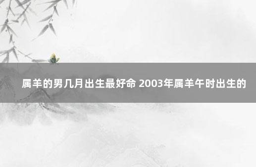 属羊的男几月出生最好命 2003年属羊午时出生的男孩