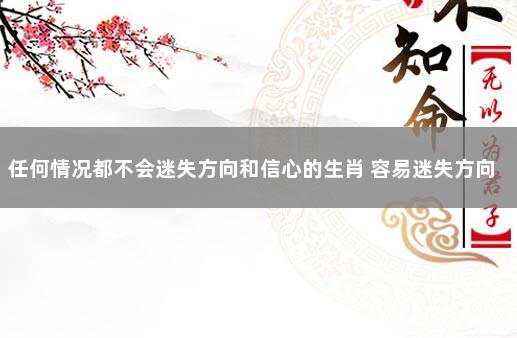 任何情况都不会迷失方向和信心的生肖 容易迷失方向的生肖