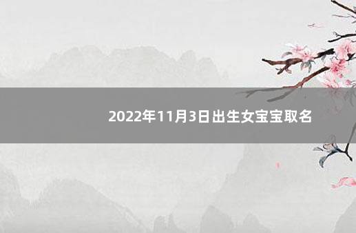 2022年11月3日出生女宝宝取名