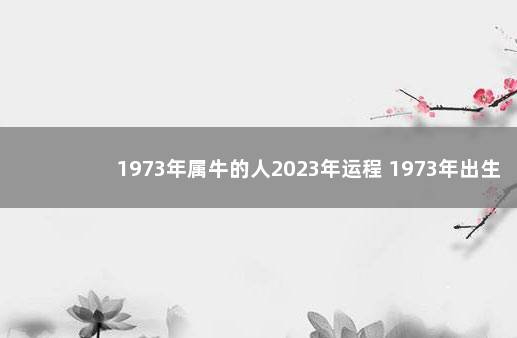 1973年属牛的人2023年运程 1973年出生属牛的2023的财运