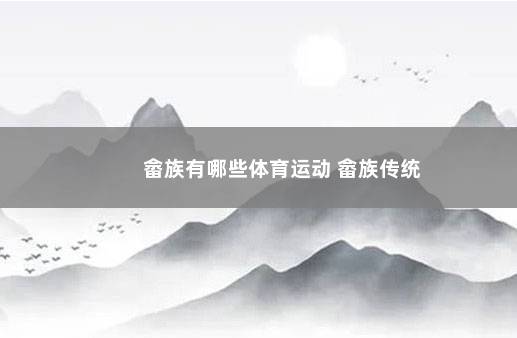 畲族有哪些体育运动 畲族传统