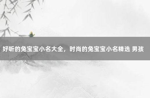 好听的兔宝宝小名大全，时尚的兔宝宝小名精选 男孩比较好听的乳名