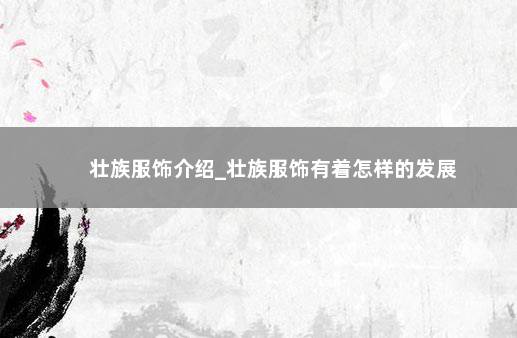 壮族服饰介绍_壮族服饰有着怎样的发展