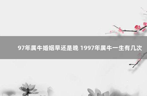 97年属牛婚姻早还是晚 1997年属牛一生有几次婚姻