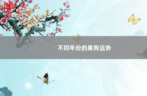 不同年份的属狗运势