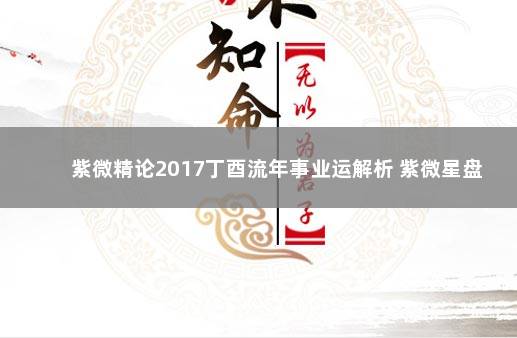 紫微精论2017丁酉流年事业运解析 紫微星盘