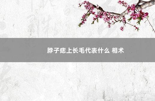 脖子痣上长毛代表什么 相术