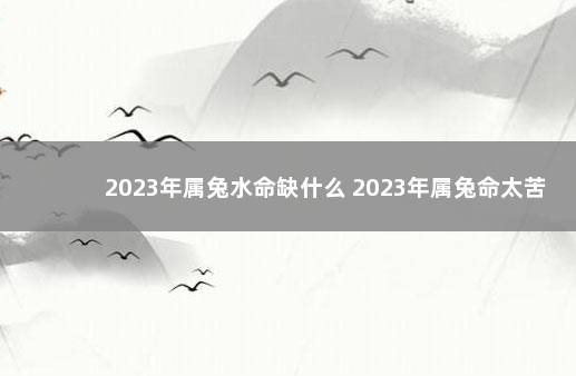 2023年属兔水命缺什么 2023年属兔命太苦