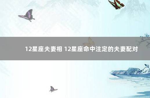 12星座夫妻相 12星座命中注定的夫妻配对
