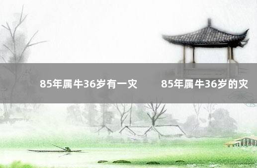 85年属牛36岁有一灾 　　85年属牛36岁的灾祸