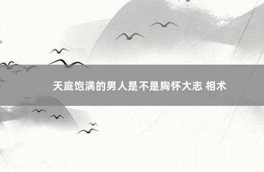 天庭饱满的男人是不是胸怀大志 相术