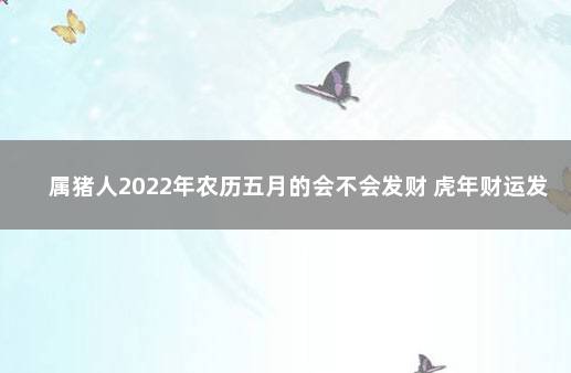 属猪人2022年农历五月的会不会发财 虎年财运发展好