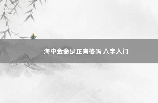 海中金命是正官格吗 八字入门