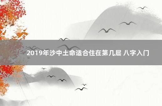 2019年沙中土命适合住在第几层 八字入门