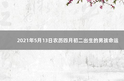 2021年5月13日农历四月初二出生的男孩命运 2021年5月13日出生的男孩五行缺什么