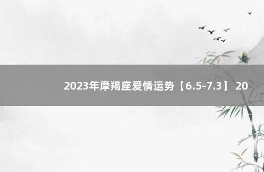 2023年摩羯座爱情运势【6.5-7.3】 2022年摩羯座