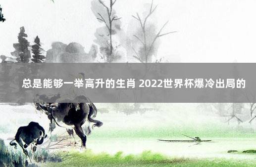 总是能够一举高升的生肖 2022世界杯爆冷出局的球队