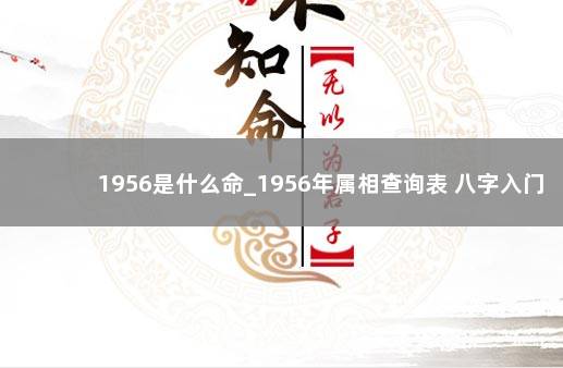 1956是什么命_1956年属相查询表 八字入门