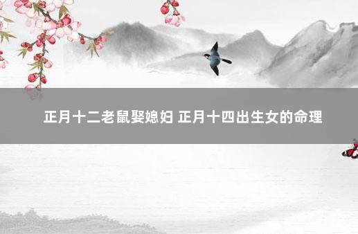 正月十二老鼠娶媳妇 正月十四出生女的命理