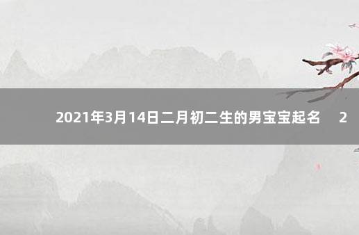 2021年3月14日二月初二生的男宝宝起名 　2021年3月14日出生男孩的八字五行