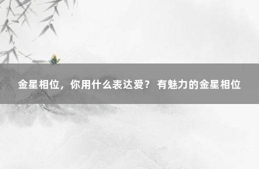 金星相位，你用什么表达爱？ 有魅力的金星相位