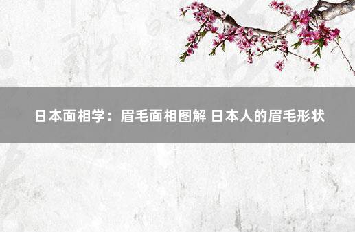 日本面相学：眉毛面相图解 日本人的眉毛形状