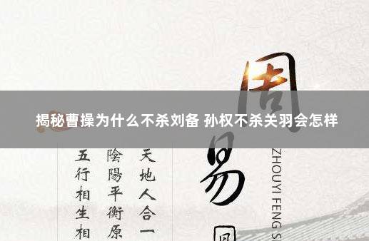 揭秘曹操为什么不杀刘备 孙权不杀关羽会怎样