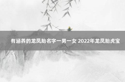 有涵养的龙凤胎名字一男一女 2022年龙凤胎虎宝宝取名字最佳字