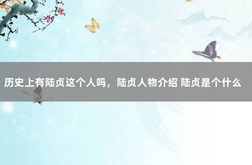 历史上有陆贞这个人吗，陆贞人物介绍 陆贞是个什么样的人