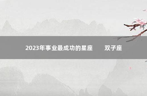 2023年事业最成功的星座        双子座：发展机会多