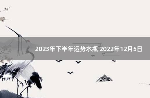 2023年下半年运势水瓶 2022年12月5日