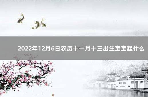 2022年12月6日农历十一月十三出生宝宝起什么名字好 2022年12月出生的宝宝好不好