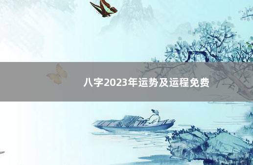 八字2023年运势及运程免费