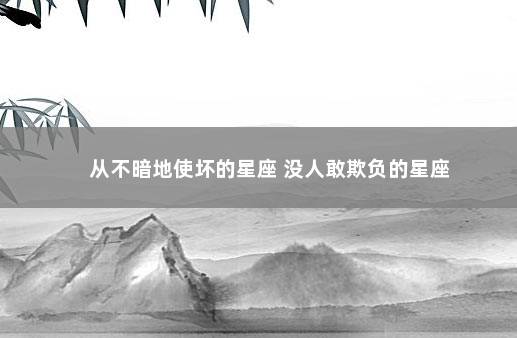 从不暗地使坏的星座 没人敢欺负的星座