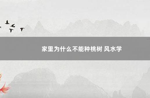 家里为什么不能种桃树 风水学